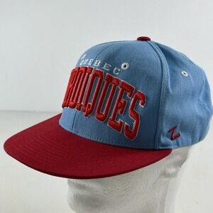 Quebec‎ Nordiques Snapback Z Hat Wool Embroidered Flat Bill Blue Red Zephyr Cap